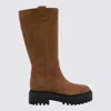 Hogan Platform Zip-fastening Knee-high Boots In Brown