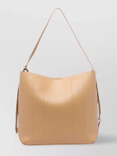 Hogan Strap Adjust Hobo Metal Rectangular Bag In Beige