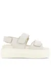 Hogan Straped Leather Sandals In Neutrals