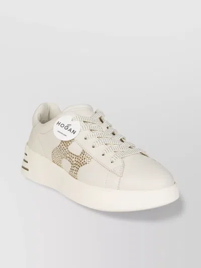 Hogan Strass Oro Low-top Round Toe Sneakers In Oro Rosa