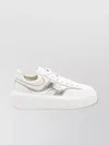 Hogan White Sneakers With Smooth Upper And Metallic Accent