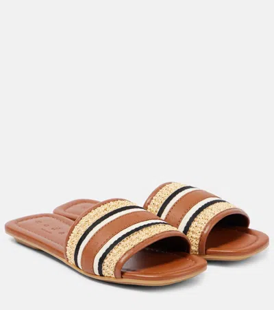 Hogan Flat Sandals  H685 Brown