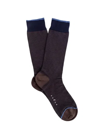 Hogan Striped Rib-trimmed Socks In Blue