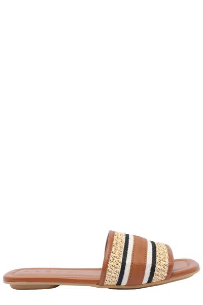Hogan Stripe-detailing Slides In Brown