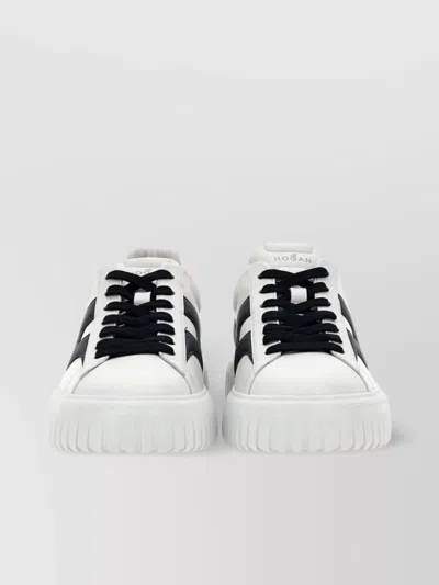 Hogan "stripes H" Leather Sneakers In White