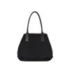 Hogan Structured Canvas Tote Bag In Black
