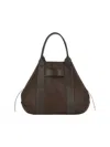 Hogan Structured Hammered Leather Tote Bag With Embossed Accents In Brown