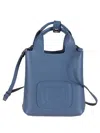 Hogan Structured Leather H Bag In Blue