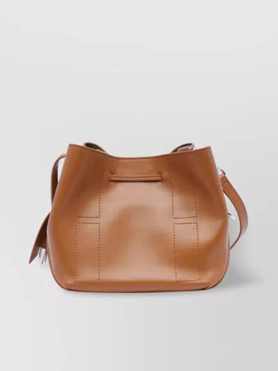 HOGAN STRUCTURED LEATHER SHOULDER BAG WITH ADJUSTABLE STRAP