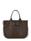Hogan Structured Leather Tote Bag In Brown