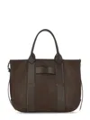 Hogan Structured Leather Tote Bag In Brown