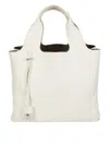 Hogan Structured White Shoulder Bag With Textured Finish In Red