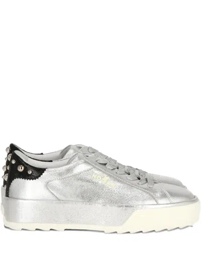 Hogan Studded-detail Leather Sneakers In Gray