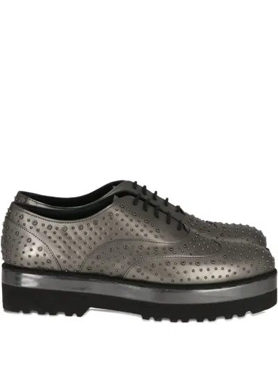 Hogan Studded Platform Sneakers In Gray