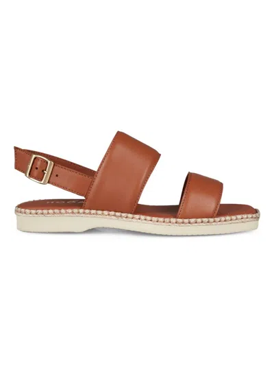 Hogan Stylish Brown Leather Sandals For Women