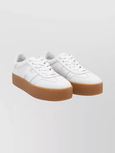 HOGAN STYLISH LEATHER SNEAKERS PLATFORM SOLE