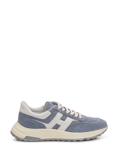 Hogan Hyperlight Leather Sneakers In Blue