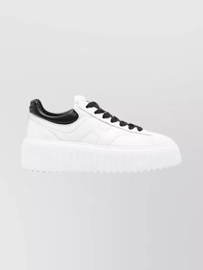 Hogan Stylish Sneakers With Platform And Textured Sole In White