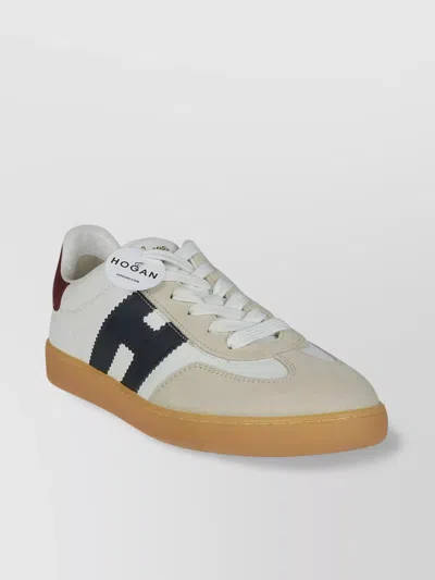 Hogan Suede Accents Two-tone Sneakers With Rubber Sole In Multi