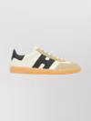 Hogan Suede And Leather Sneakers With Contrast Panels In Neutral