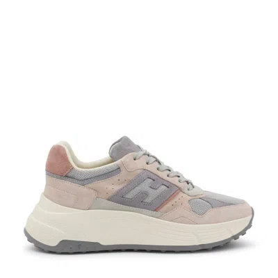 HOGAN SUEDE AND MESH SNEAKERS WITH ICONIC LOGO