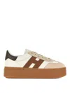 Hogan Suede And Nappa Leather Maxi Sole Sneakers In Multi