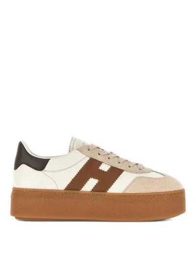 HOGAN SUEDE AND NAPPA LEATHER MAXI SOLE SNEAKERS