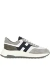 Hogan Round Toe Rubber Sole Panelled Design Sneakers In Gray