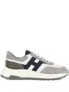 Hogan Round Toe Rubber Sole Panelled Design Sneakers In Gray