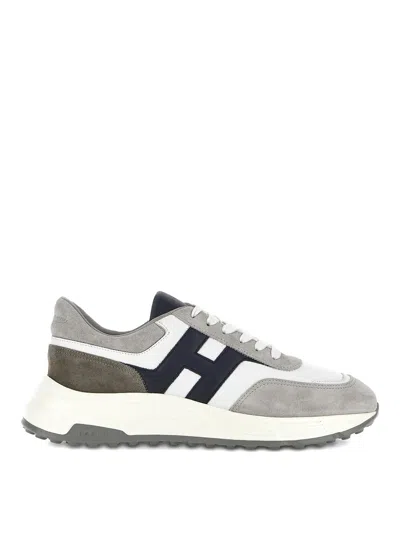 HOGAN SUEDE AND SMOOTH LEATHER HYPERLIGHT SNEAKERS