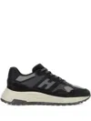 Hogan Suede And Smooth Leather Hyperlight Sneakers With Technical Fabric Inserts In Black