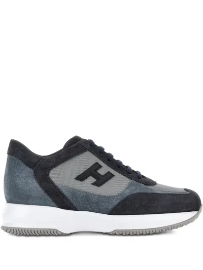 HOGAN HOGAN SUEDE AND SMOOTH LEATHER INTERACTIVE SNEAKERS WITH TECHNICAL FABRIC INSERTS