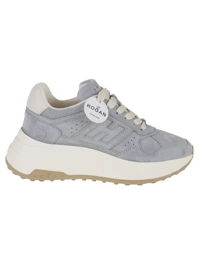 Hogan Suede And Technical Fabric Sneakers In Blue