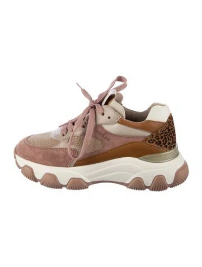 Pre-owned Hogan Suede Animal Print Chunky Sneakers In Multicolor