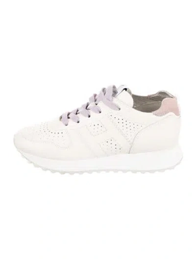 Pre-owned Hogan Suede Athletic Sneakers In White