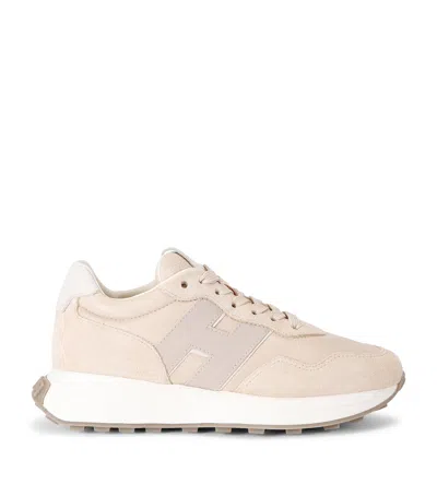 Hogan Suede-blend H641 Sneakers In Nude
