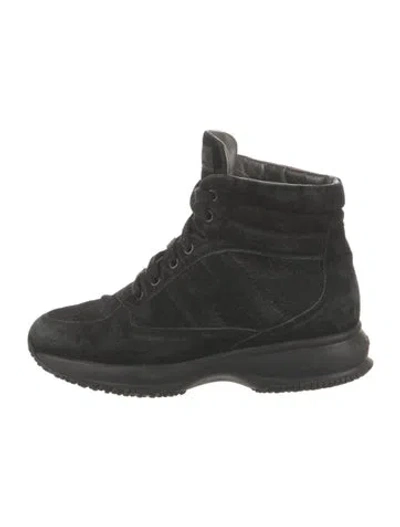 Pre-owned Hogan Suede Boots In Black