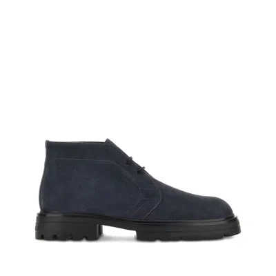 Hogan Suede Boots In Blue