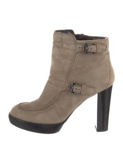 Pre-owned Hogan Suede Boots In Neutral