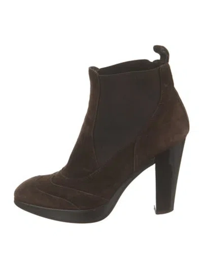 Pre-owned Hogan Suede Chelsea Boots In Brown