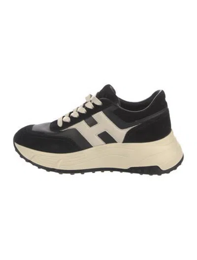 Pre-owned Hogan Suede Colorblock Pattern Sneakers In Black