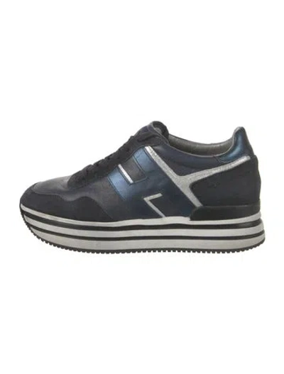 Pre-owned Hogan Suede Colorblock Pattern Sneakers In Blue