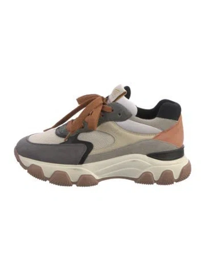 Pre-owned Hogan Suede Colorblock Pattern Sneakers In Multicolor