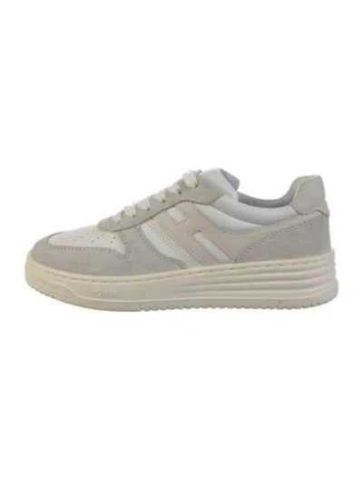 Pre-owned Hogan Suede Colorblock Pattern Sneakers In Neutral