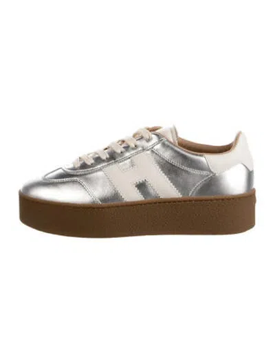 Pre-owned Hogan Suede Colorblock Pattern Sneakers In Neutrals