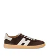 Hogan Stylish Sneakers With Contrast Panel And Suede Finish In Brown