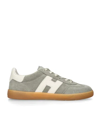 Hogan Neutrals Cool Side Stitched Logo Suede Sneakers In Multi