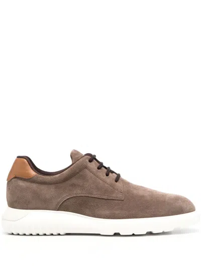 Hogan Suede Derby Shoes In Grau