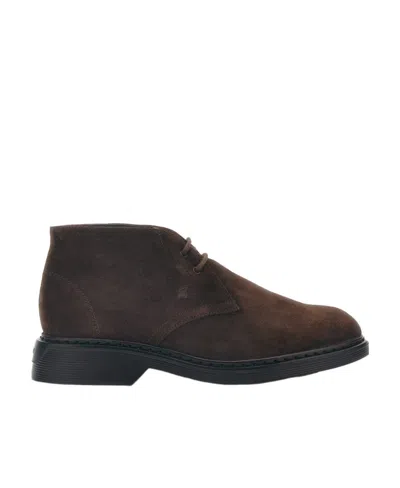 Hogan Suede Desert Boots In Black