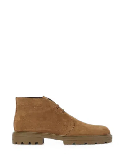 Hogan Suede Desert Boots In Brown